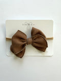 Medium Fall Bow - Rusted Waffle Knit