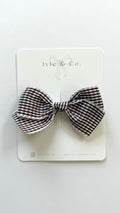Medium Fall Bow Clip - Micro Gingham